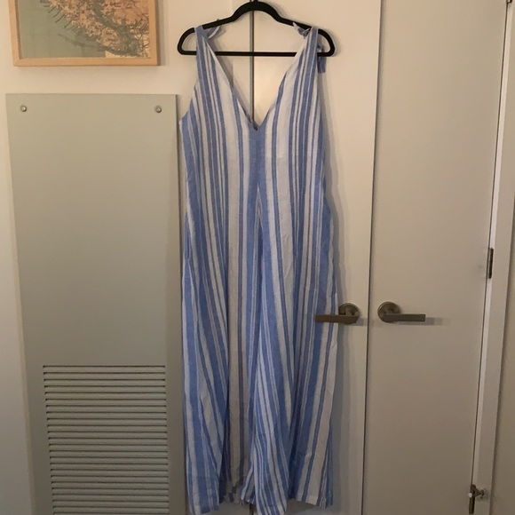 VITAMIN A - Blue Cala Stripe Marina V-Neck Jumpsuit - Picture 6 of 7